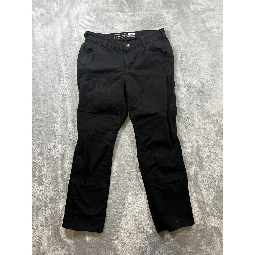 Carhartt Pants Women's 8 Short Double Knee Black Canvas Original Fit 102323 001